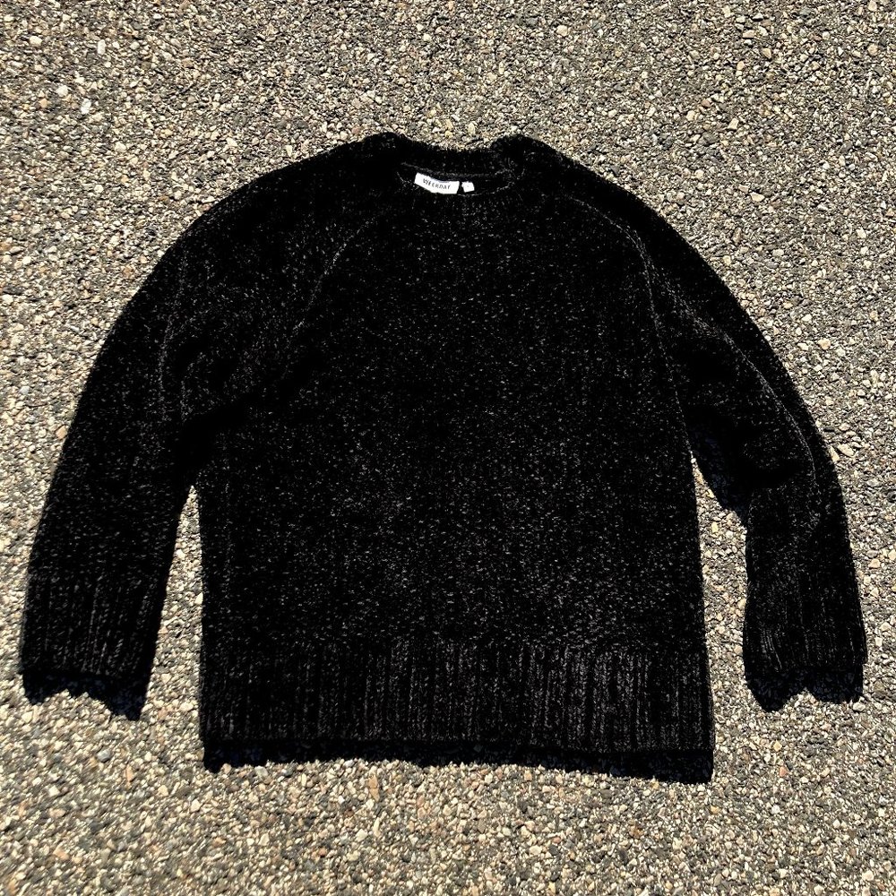 Weekday Chenille Black Sweater / Jumper Small